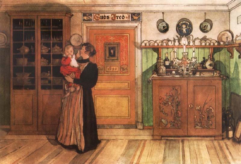 Carl Larsson Tuixt Christmas and New Years oil painting picture